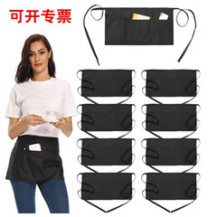 Fashion Short-Sleeve Small Apron Direct Supply Cross-Border Order Cotton Semi-Apron with Large Pockets Wholesale