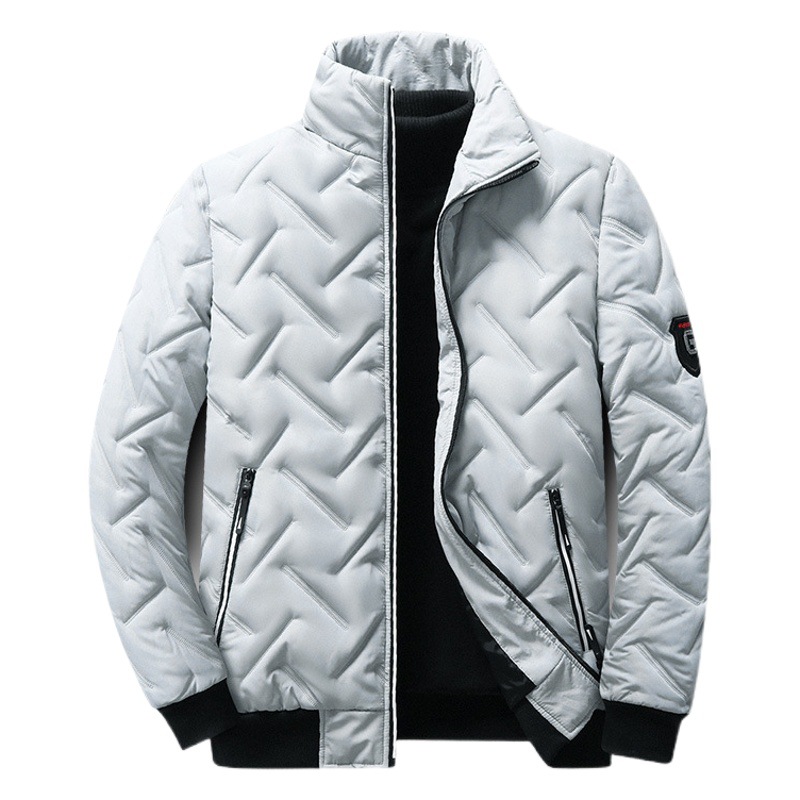 Abrigo acolchado de algodón de otoño e invierno transfronterizo para hombres 2023 abajo Abrigo acolchado de algodón collar de pie marca de moda abrigo ligero para hombres al por mayor