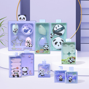 Panda Series Makeup Puff Q-Bomb Beauty Egg Non-Powder-Absorbing Cushion Makeup Setting Dry and Wet Dual-Use Marshmallow Powder Puff