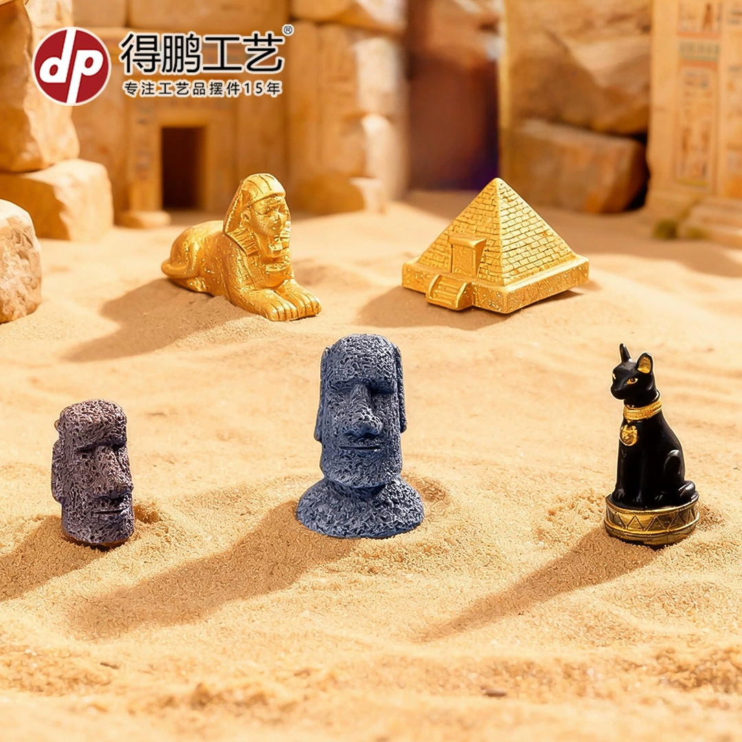 Micro landscape, statue, castle, pyramid, resin decor