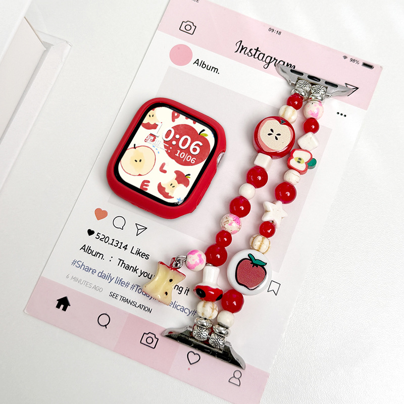 Suitable for Vivowatchgt Strap New Product Beaded Apple Accessories Iqoo Smart Sports Watch Strap for Women