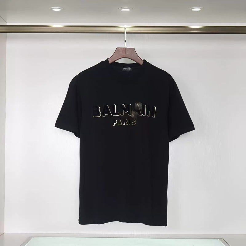 BAL ヨーロッパとアメリカのトレンドブランド MAINer 春夏新作 ルーズプルオーバー 半袖 ホットスタンピングレター コットン カップル Tシャツ|undefined