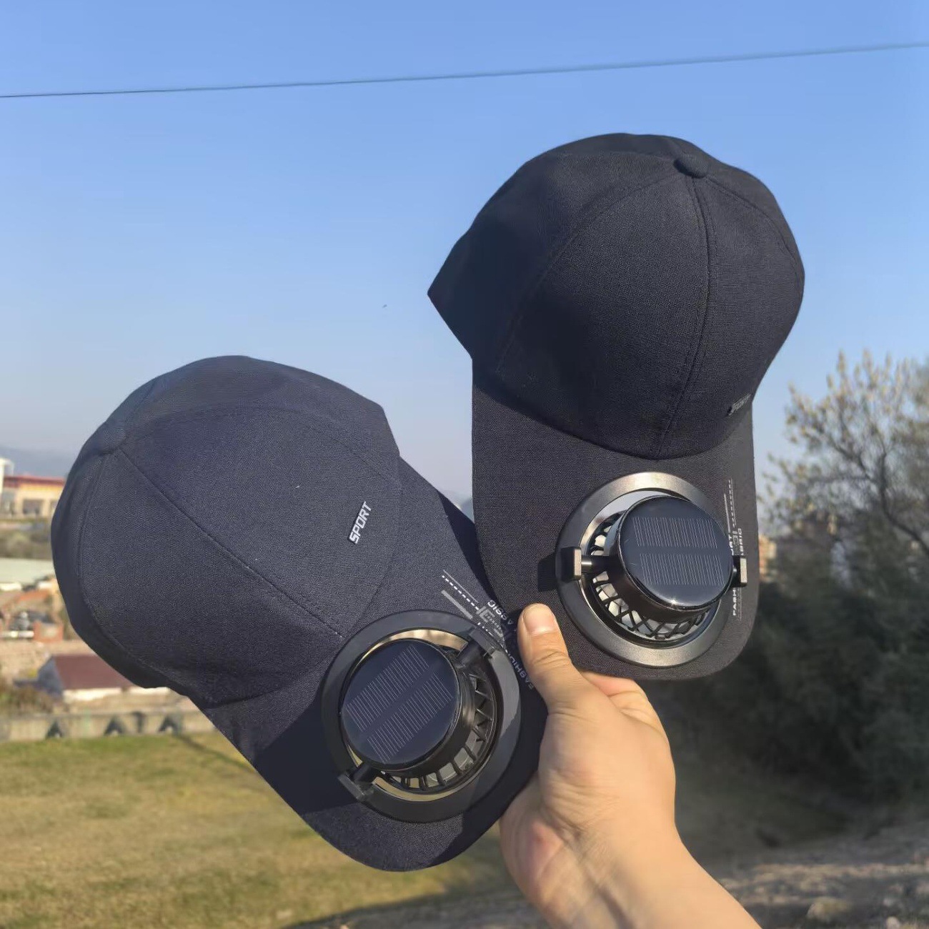 Solarbetriebener Ventilatorhut für Erwachsene, sommerlicher Sonnenschutz im Freien, lässige Baseballkappe für Damen und Herren._voghion.com