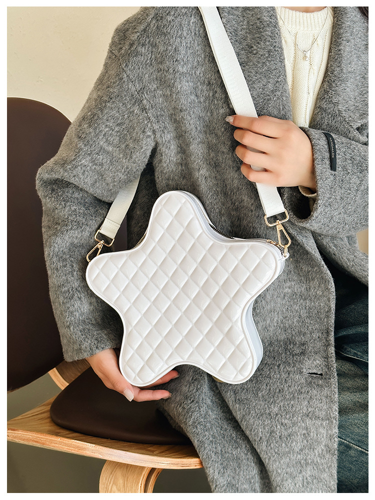 2025 New style fashionable star Backpack, diamond-shaped PVC jelly bag, fresh and sweet campus ladies' backpack undefined