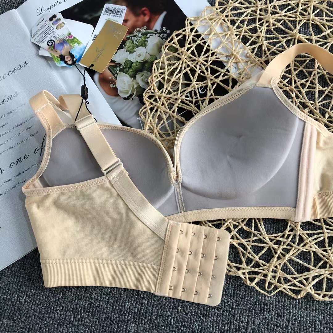 Sujetador de encaje de punto cintura ajustable adelgazamiento pecho ropa interior pequeño pecho push up ropa interior cómoda push up sujetador sin costuras