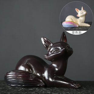 Color-Changing Tea Pet, Little Fox Ornament, Panda Peacock, Office Home Tea Table Accessories, Tea Pet Ornaments That Can Be Raised and Played with