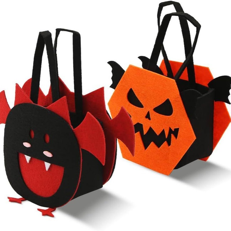 ハロウィーンフェルトバッグコウモリフクロウスタイル子供手提げ袋万聖夜舞踏会装飾悪魔キャンディー袋|undefined