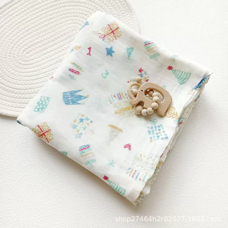Cotton gauze children's bath towel, soft breathable duvet