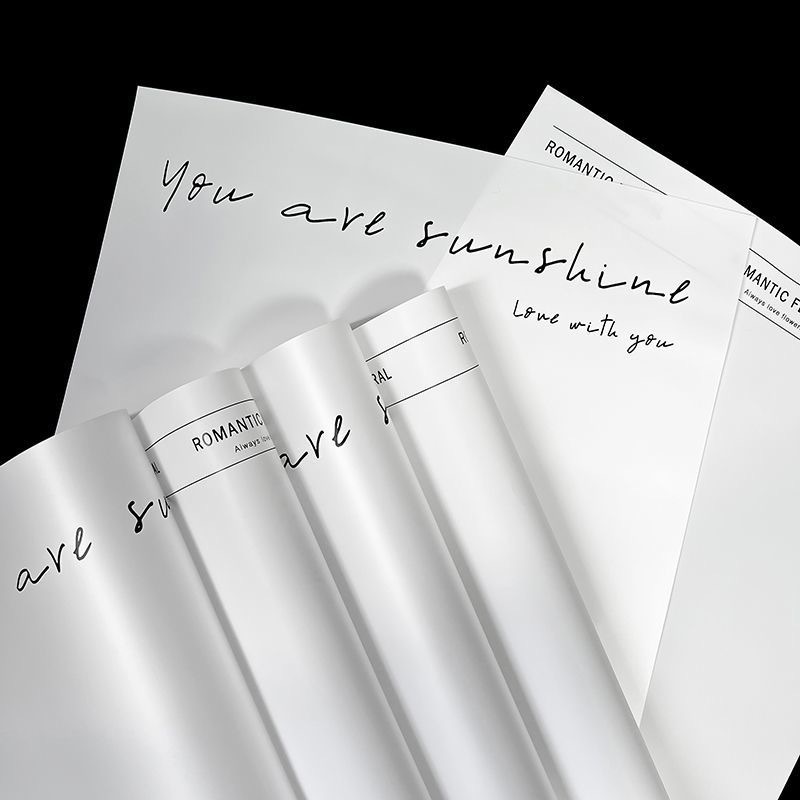 防水哑光亚光简约网红纸ins英文字母包花纸鲜花花束包装纸批发