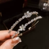 98# Open Bracelet-Silver-Two Flowers