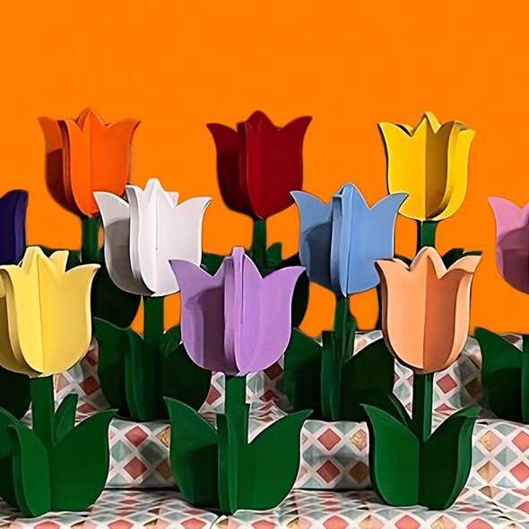 Cross-Border Creative Tulip Wooden Ornaments DIY Hand-Painted Color Assembly Crafts Ornaments Home Desktop Decoration Cross-Border Creative Tulip Wooden Ornaments DIY Hand-Painted Color Assembly Crafts Ornaments Home Desktop Decoration