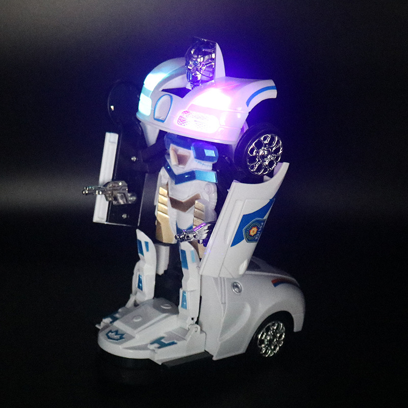 Eléctrico universal deformación coche robot música luz deformación automática modelo de coche deportivo puesto de coches al por mayor