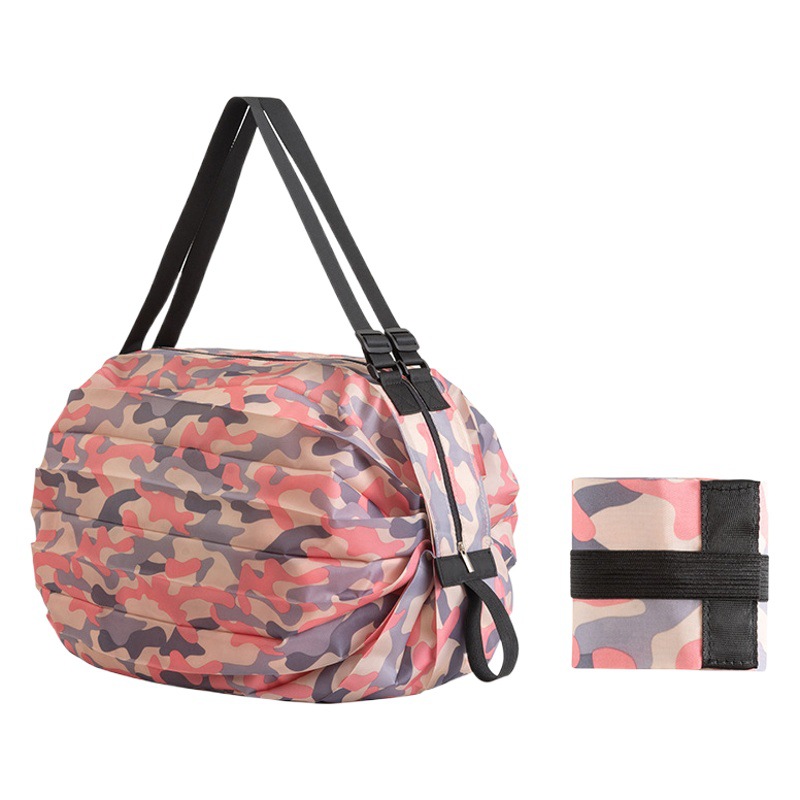 Bolsas de compras ecológicas plegables transfronterizas, bolsos de viaje de un solo hombro, bolsas de compras de gran tamaño engrosadas portátiles, bolsas ecológicas de supermercado