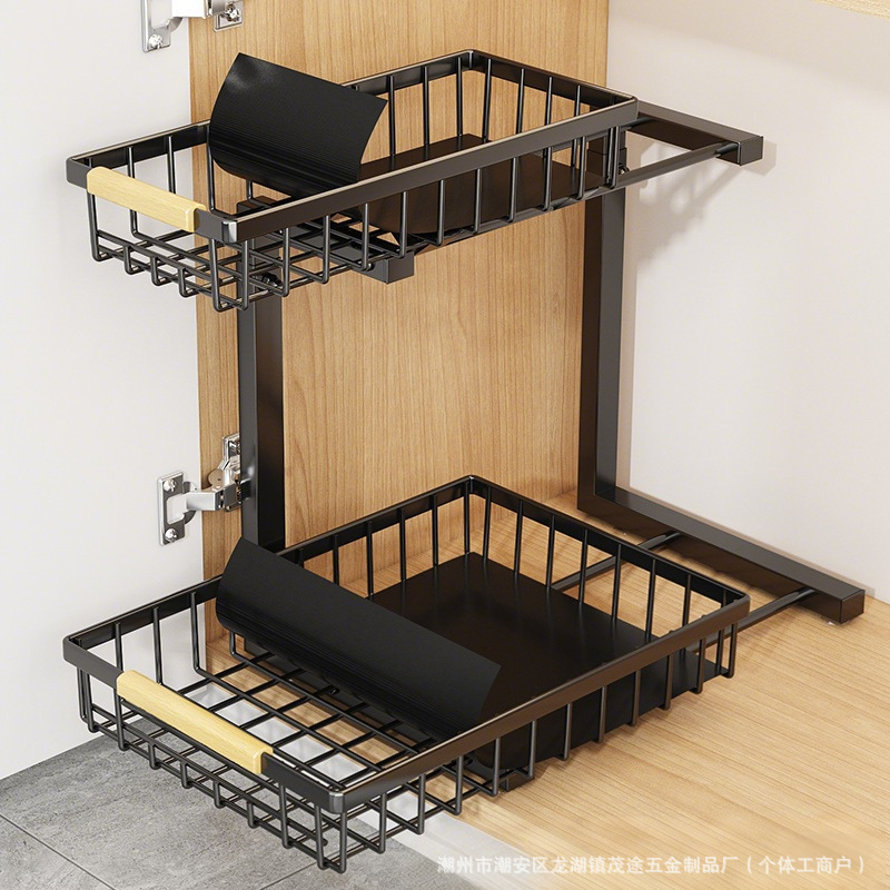 キッチンシンク下の棚、床から天井までの調節可能なキャビネット、シンク下のバスケット、家庭用カウンタートップ調味料収納|undefined