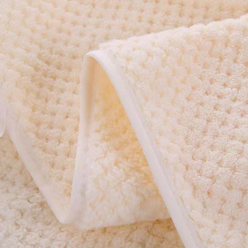 Absorbent Pineapple Grid Face Towel, Soft Thick Quick-dry Fabric_voghion.com