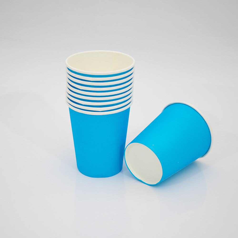 Comercio exterior de color sólido azul fiesta vajilla suministros fiesta de cumpleaños fiesta azul puro papel Placa de papel taza decoración de vacaciones