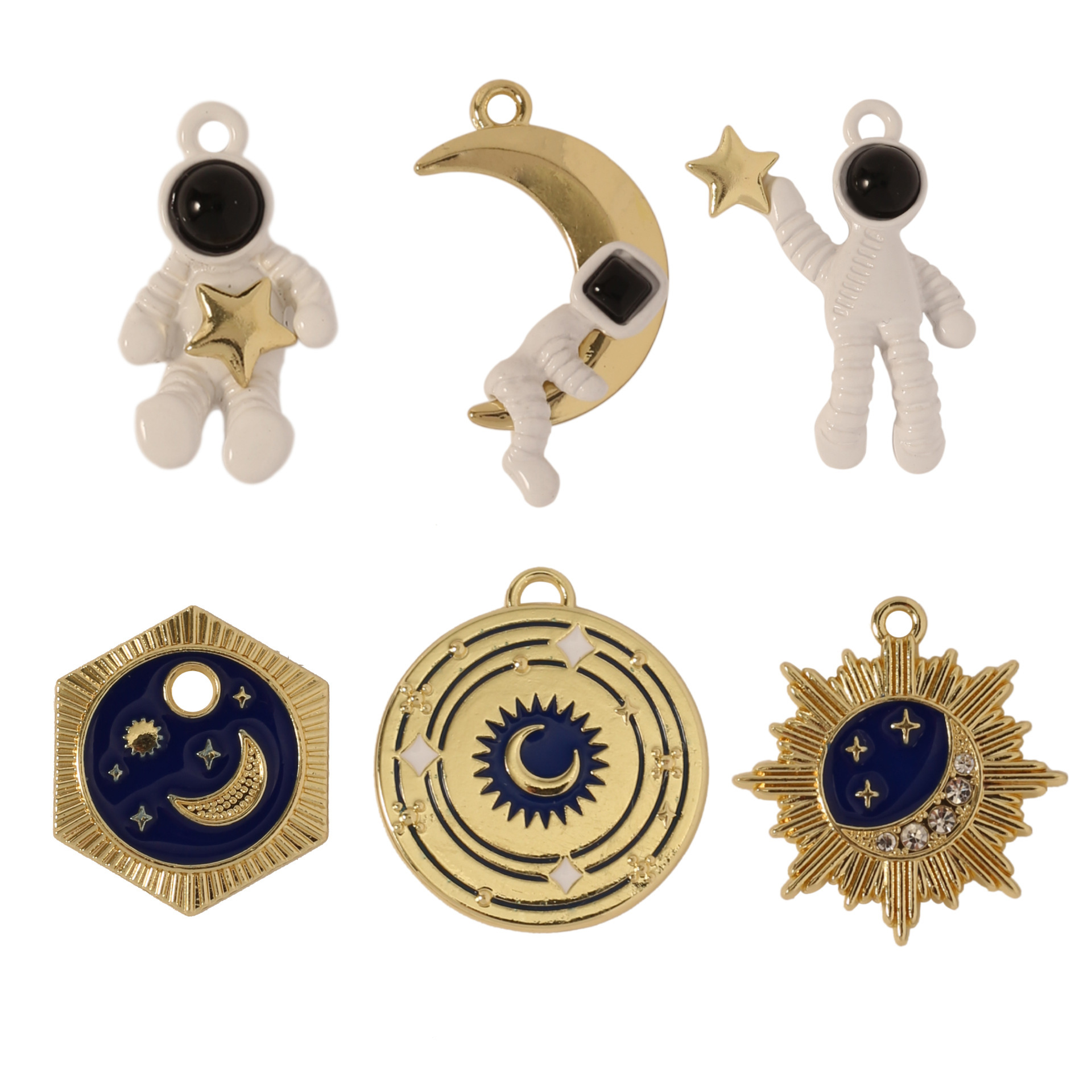 1 Piece 24*31mm Alloy Astronaut Star Moon Pendant display picture 7