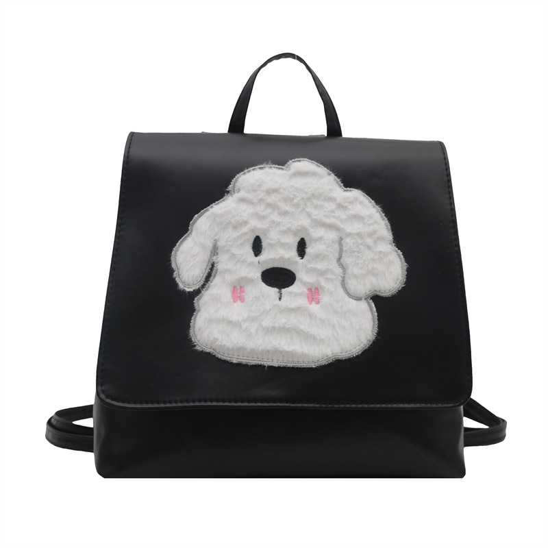 Bolsos para perros de peluche de alto nivel de estilo extranjero, bolsas para mujeres, nueva moda, mochila universitaria popular