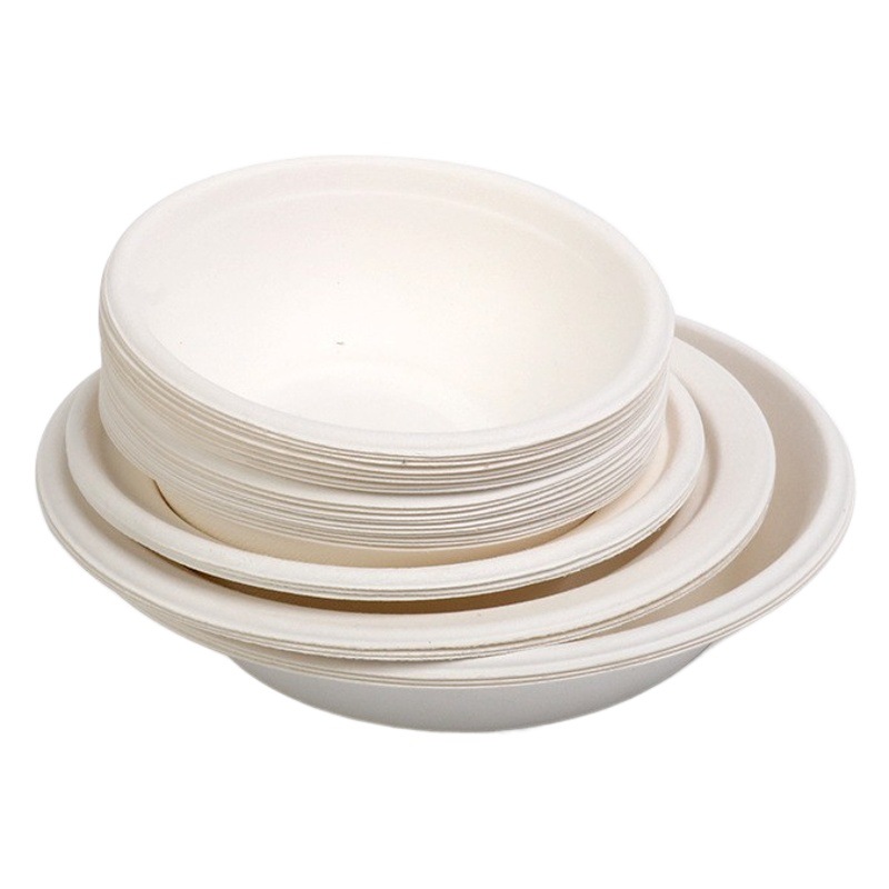 Tazón desechable tazón de papel hogar al aire libre barbacoa comercial para llevar tazón de embalaje tazón de fideos instantáneos degradables engrosado