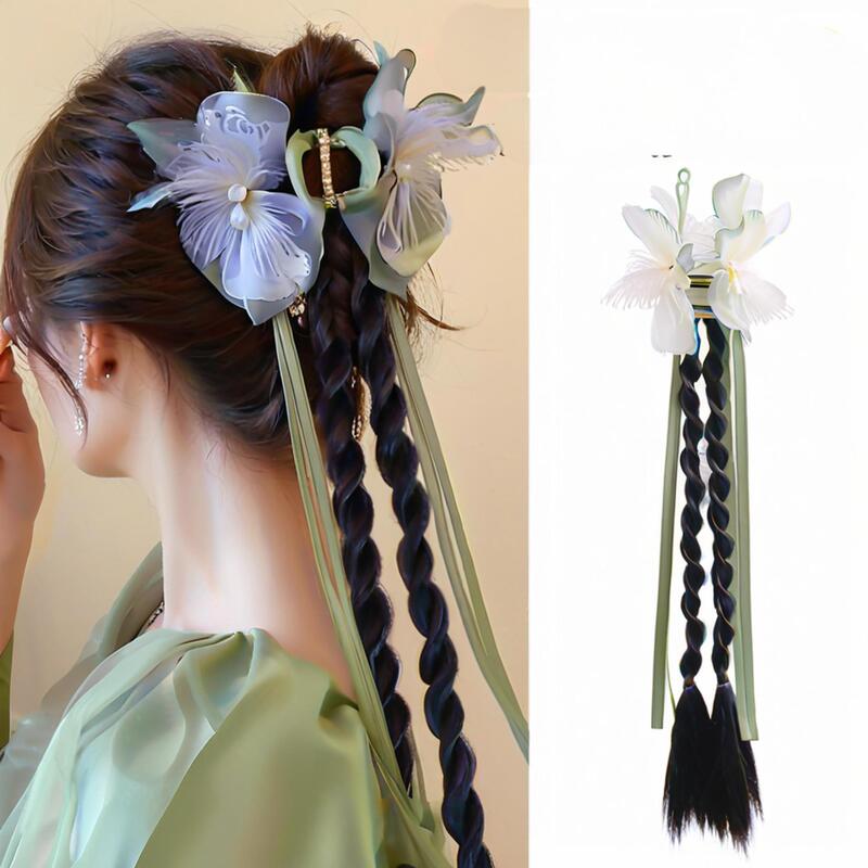 Wig Ponytail Children's New Chinese Antique Tassel Grab Clip Long Hair Double Braid Artificial Hair Braid Twisted Braid Wig Ponytail Children's New Chinese Antique Tassel Grab Clip Long Hair Double Braid Artificial Hair Braid Twisted Braid