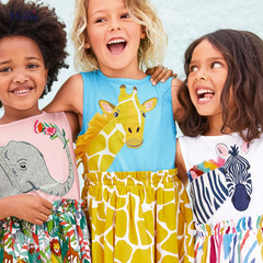 Little maven2024 European and American cartoon sleeveless girls' dress summer pure cotton children's dress cross-border children's clothing