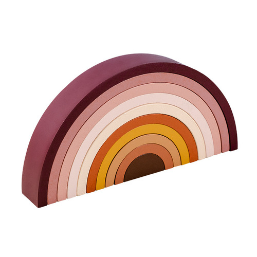 Factory direct supply of cross-border Amazon rainbow building blocks 10-layer arched building blocks for small people Jenga puzzle early education