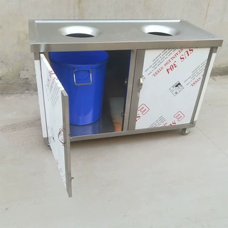 不锈钢收残台定制 商用学校食堂不锈钢异形手推收残车残食车定做