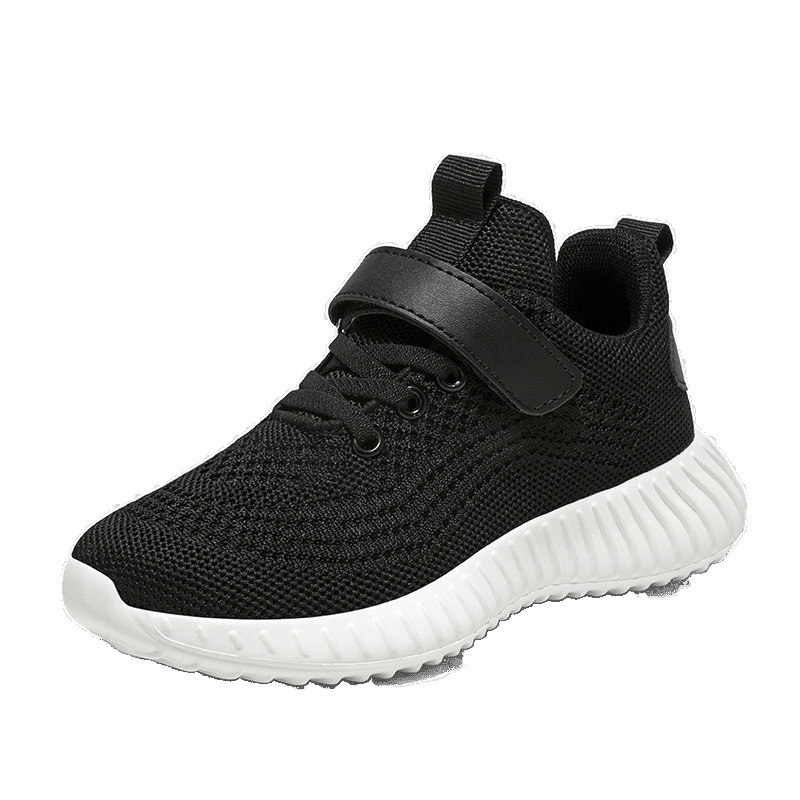 Zapatos para niños malla para niños primavera transpirable 2025 nuevos zapatos deportivos casuales negros de suela blanda para niños pequeños zapatos blancos al por mayor