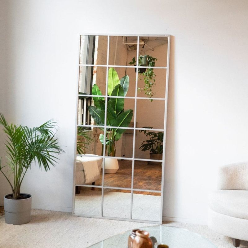Nórdico moderno cuadrado simple espejo de cuerpo completo pared muebles interiores espejo de vestir de cuerpo completo decoración de entrada retro