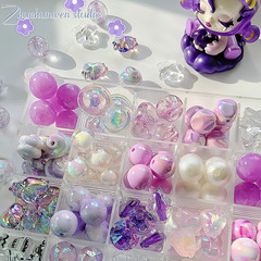 【Lilac Girl】Acrylic Cute Bead Stringing Base Bead Hand-painted Beads DIY Craft Material Bracelet Matching