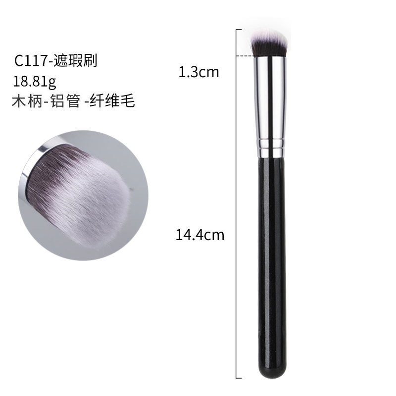 40 sets de cepillo de maquillaje negro y plateado cepillo de sombra de ojos de alta calidad cepillo de concelador cepillo de base cepillo de herramientas de maquillaje conjunto completo