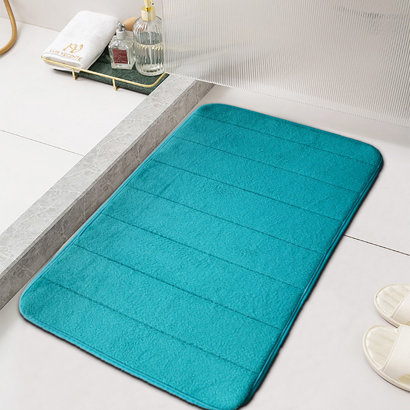 Espesado coral vellón acolchado bordado puerta Mat alfombra de baño alfombra de casa Baño absorbente puerta alfombra transfronteriza