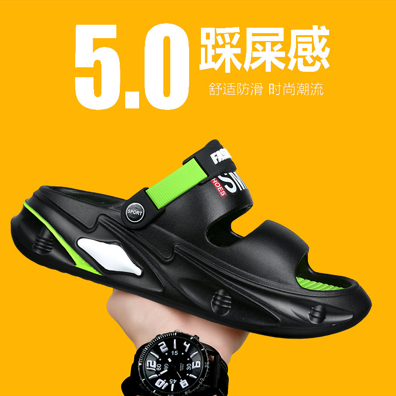 Sandalinas de playa para hombres de verano pareja de suela suave antideslizante para conducir dos usos deportivos pisar mierda sensación sandalinas casuales