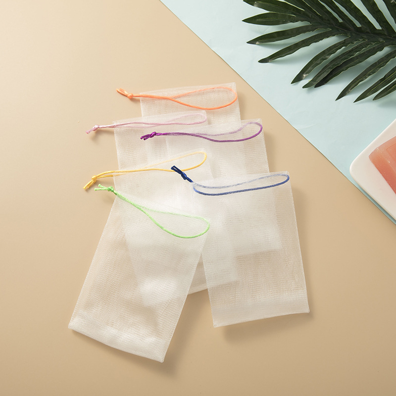 Limpiador facial jabón hecho a mano espuma de jabón neto bolsa de jabón neto de almacenamiento de jabón lavado de la cara baño jabón neto bolsa de limpieza espuma neta