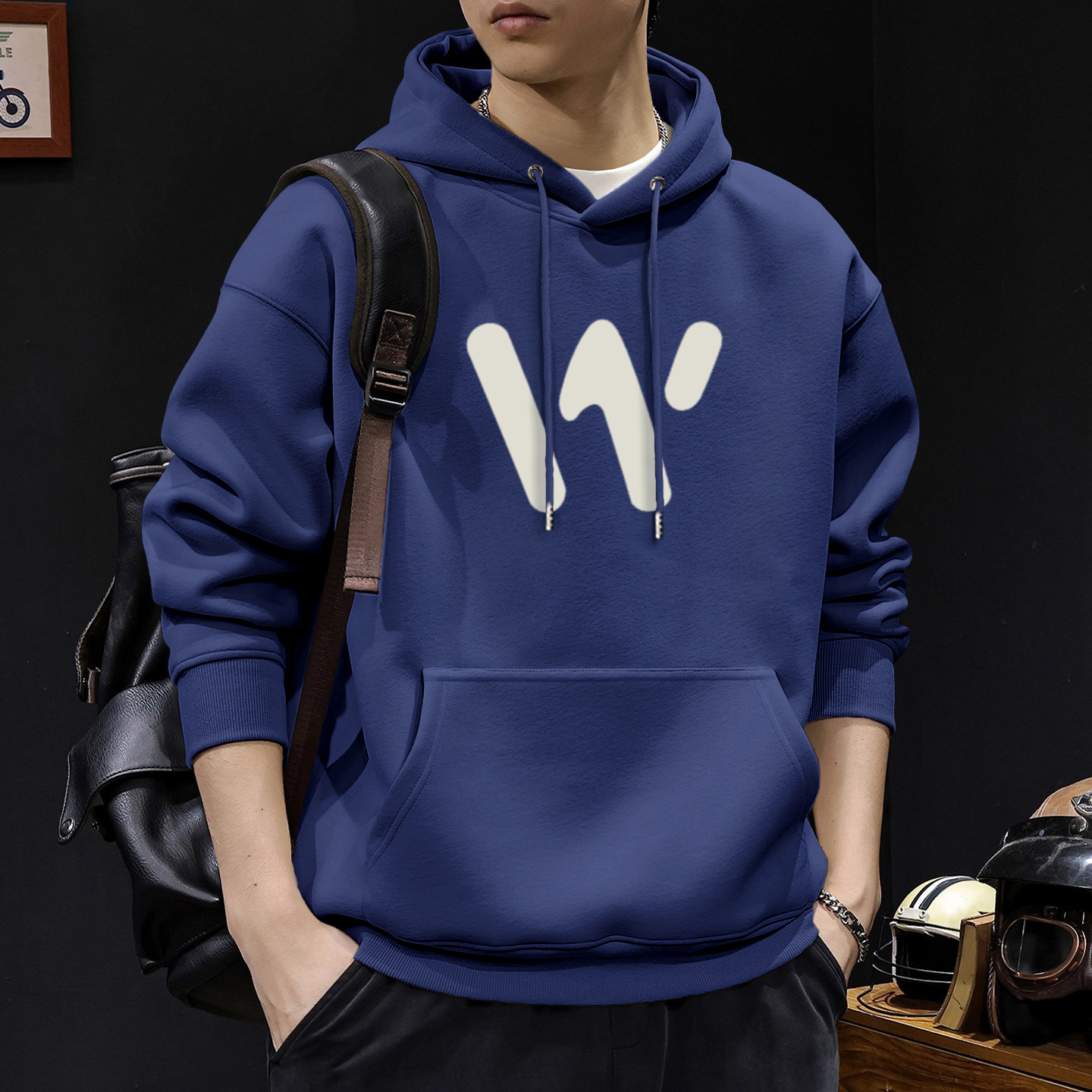 América pesada sudadera encapuchada hombre otoño invierno acolchado marca de moda retro suelta chaqueta superior adolescente