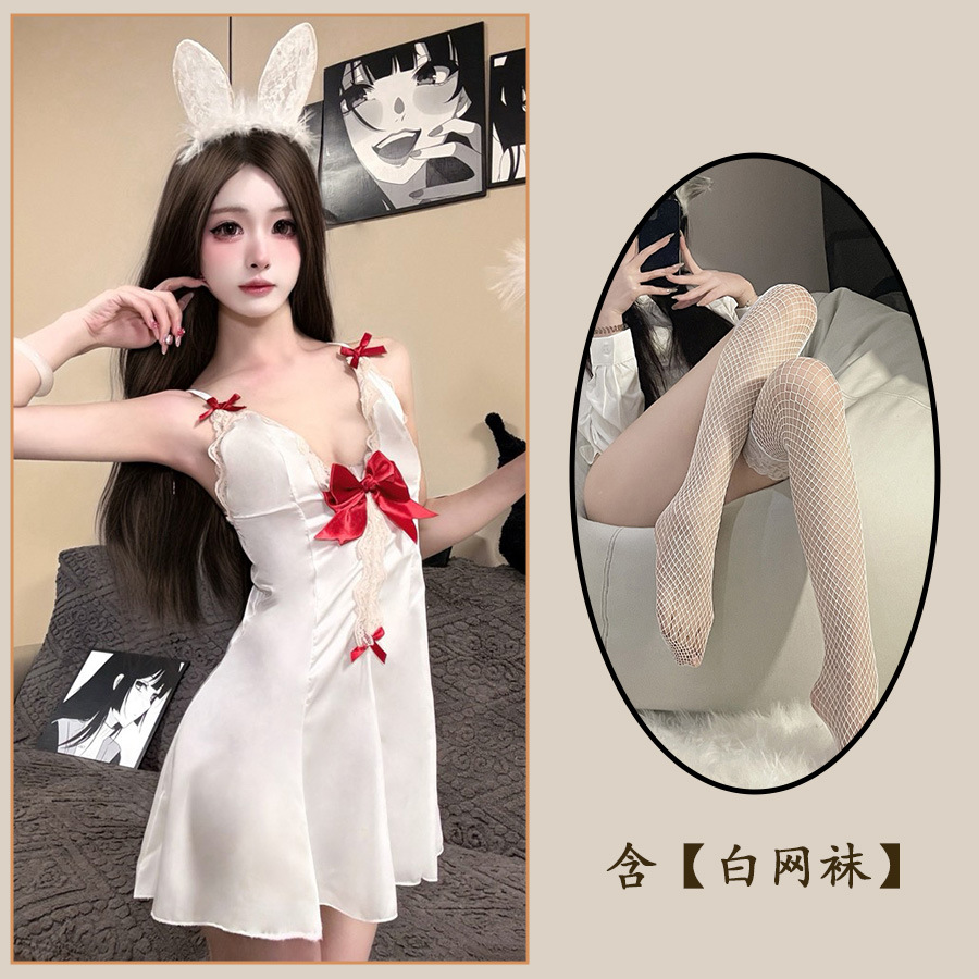 흰색 + 흰색 망사 스타킹