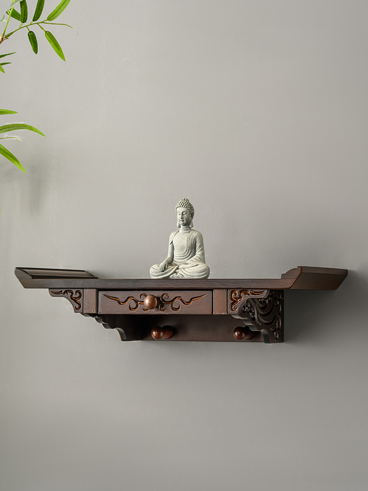 Wall-Mounted Altar for Home Use, Small Shrine for Offering, Guanyin Altar Cabinet