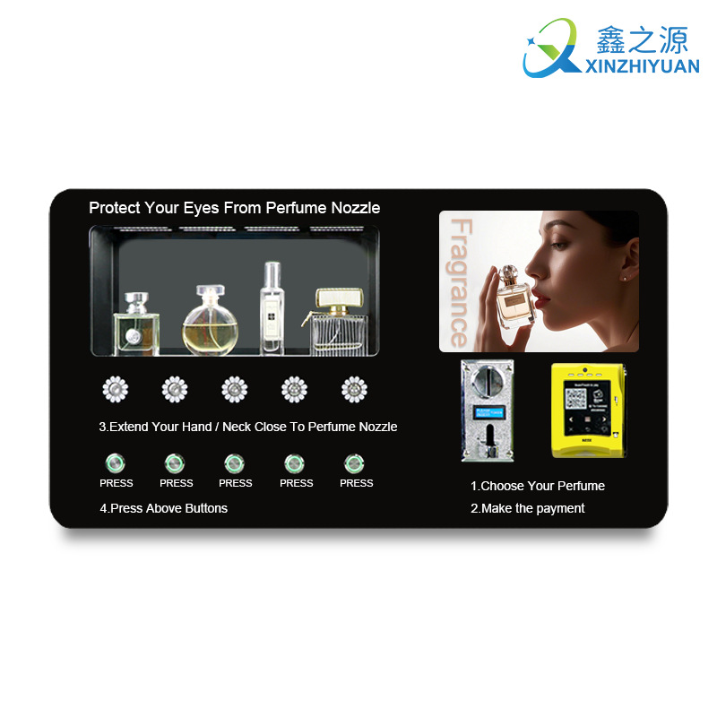 Perfume spray máquina expendedora de autoservicio de escritorio 24 horas sin personal pequeña máquina expendedora de aromaterapia inteligente montada en la pared