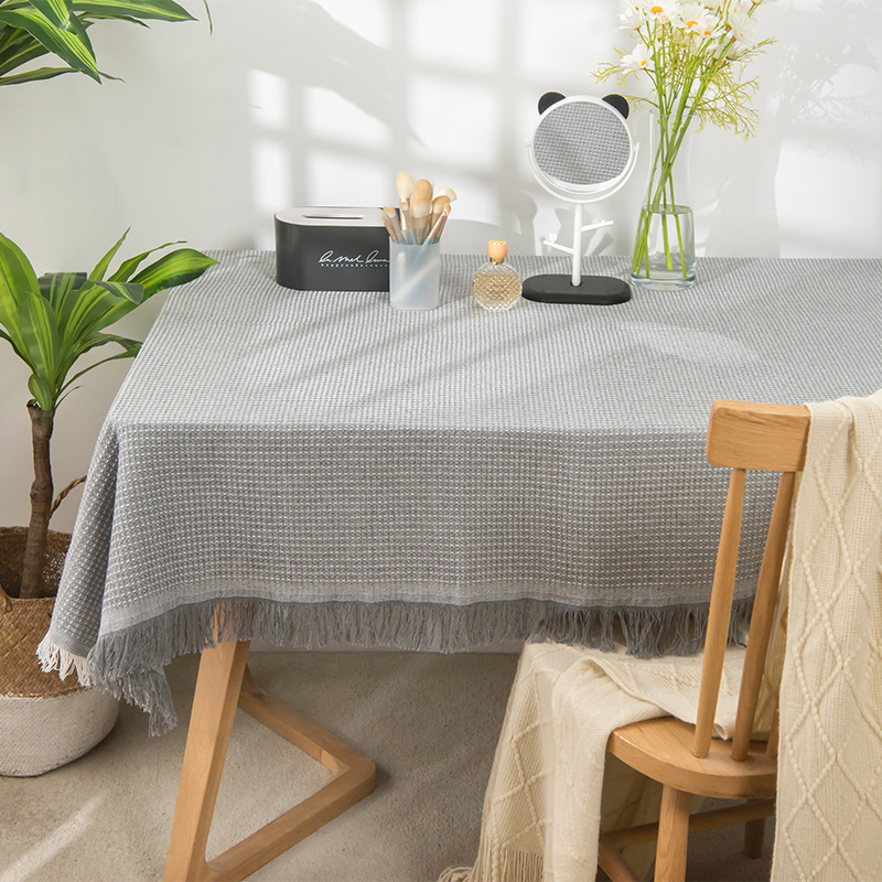 Francés ins estilo algodón mantel de lino al por mayor mantel de escritorio blanco luz de lujo de alto grado de encaje mesa de café mantel