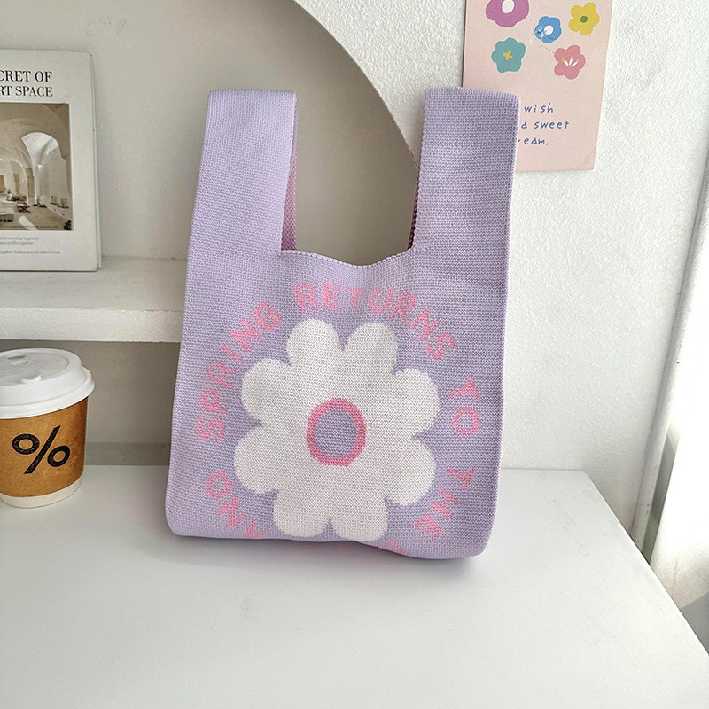 Bolsa de mochila, bolso de mujer universal original de primavera y otoño nuevo nicho bolso de mano de punto con bolso de regalo bolso de mano chaleco