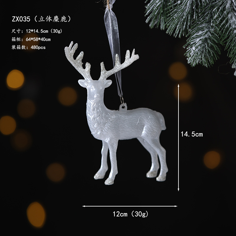Colgante de Navidad ángel pentagramas de nieve alce colgante decoración de Navidad colgante de polvo brillante decoración