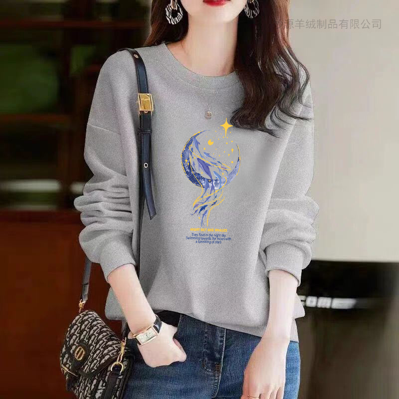 Crewneck Sweatshirt Women's Spring and Autumn 2024 New Explosions Loose Little Hatless Women's Thin Inner Jacket Winter