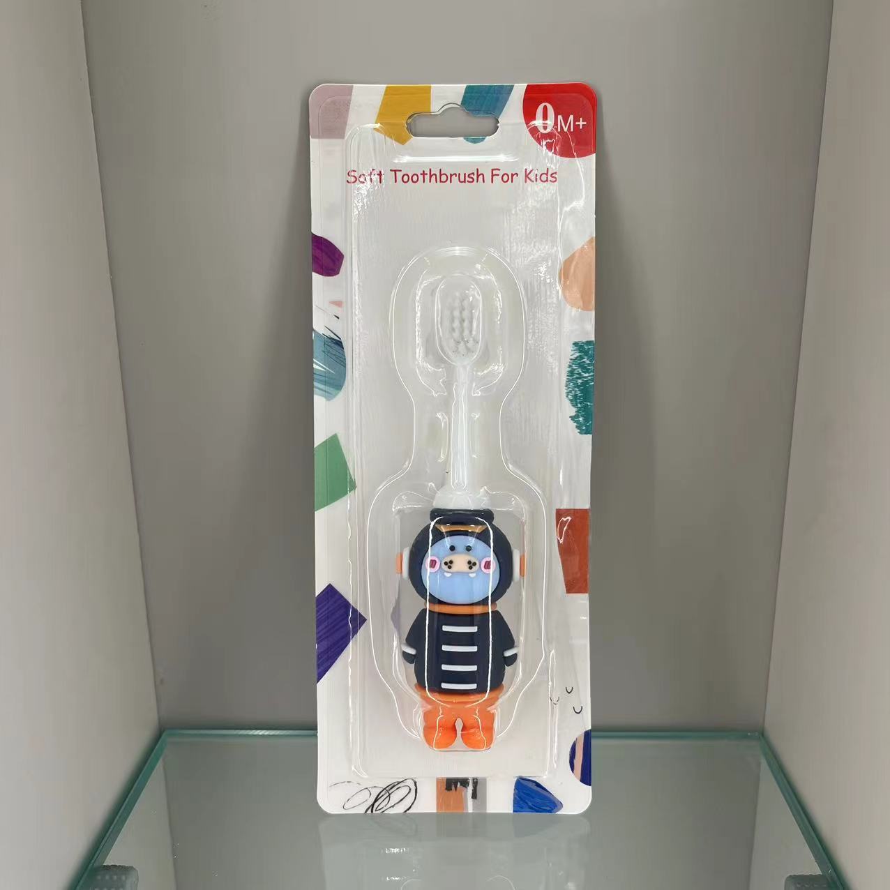 Inglés tarjeta de absorción niños cepillo de dientes de cabello blando astronauta cepillo de dientes de cabello blando niños de 3 - 12 años de edad cepillo de dientes de cabello blando boca