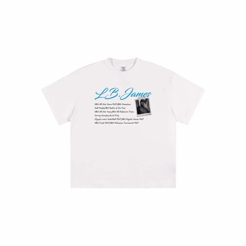 Lij*Lebron James American Retro Digital Direct Spray Loose and Versatile New Pure Cotton Boys' Short Sleeves Lij*Lebron James American Retro Digital Direct Spray Loose and Versatile New Pure Cotton Boys' Short Sleeves