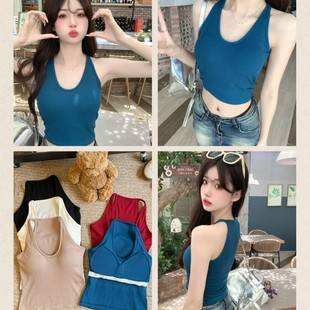 Women's Inner Slim-fit Sexy Spice Girl Fixed Cup with Chest Pad Tube Top Underwear