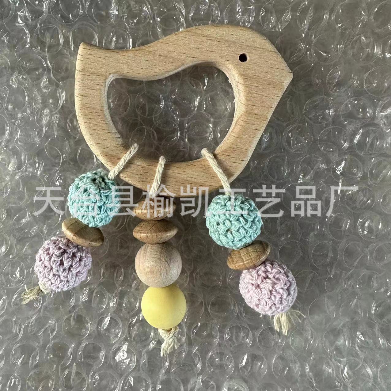 DIY Beech bebé oso sonajero, bebé teether juguete bebé teether palo teether