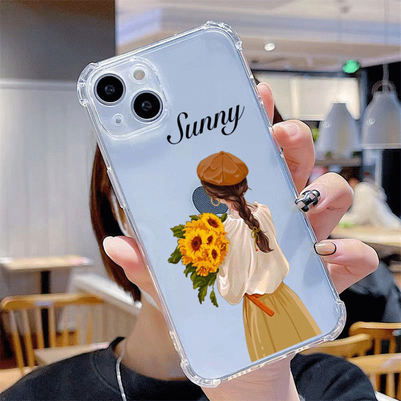 Transparent Four-Corner Anti-Fall Mobile Phone Case Apple Mobile Phone Protective Cover High-End Anti-Fall Mobile Phone Case Apple Four-Corner Air Cushion