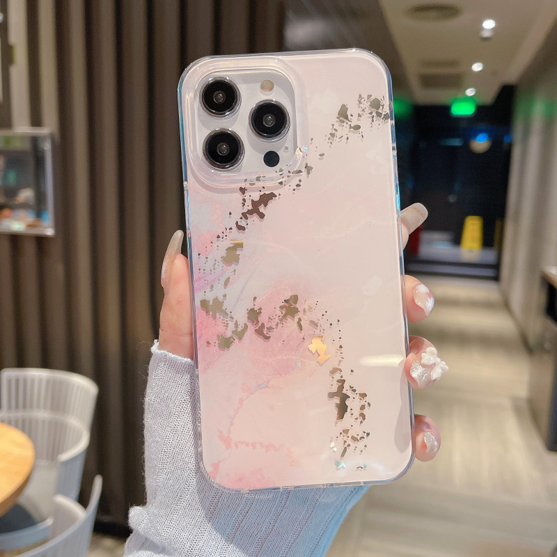 iPhone17携帯電話用ガラス大理石ケースは、Apple 16/14/15ProMaxに適しており、金箔押し加工が施されており、国境を越えて販売されています。|undefined
