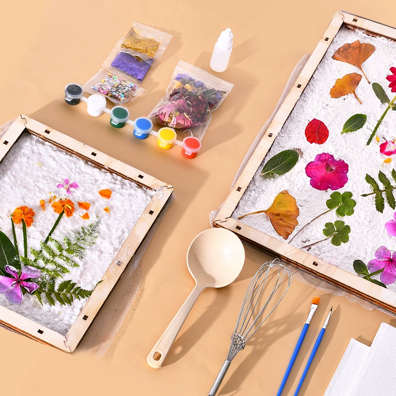 Materials set for experiments for kindergarten, handmade, family style