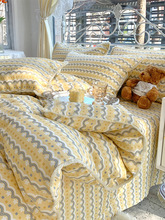 A類雙層紗床上四件套純棉全棉100網紅公主風簡約床品被套床單夏季